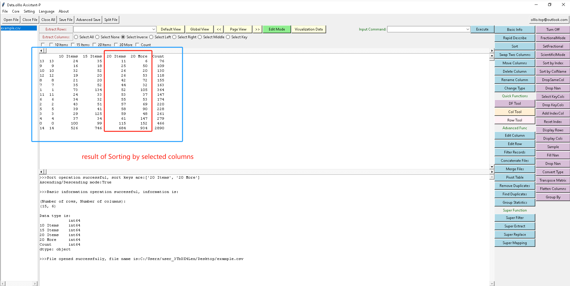 Sort Data