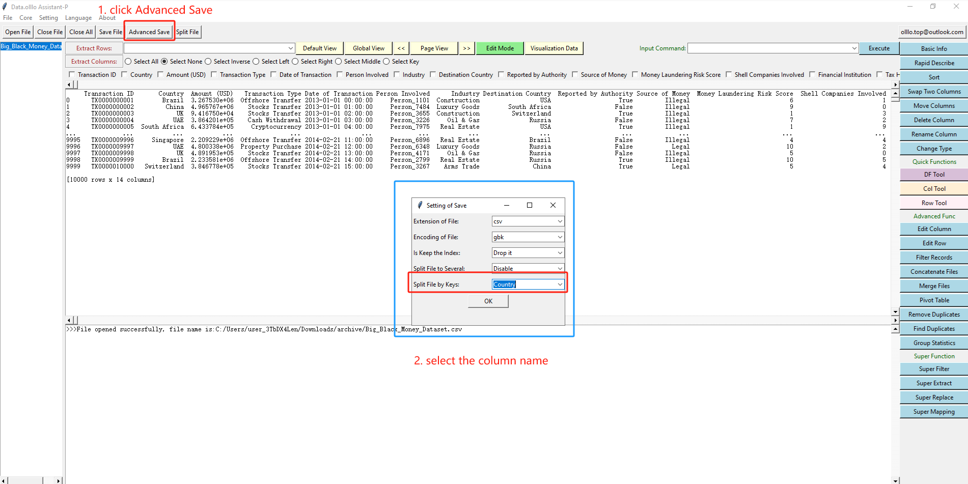 How to Split Data by Unique Column Values with Data.olllo